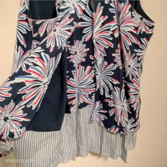 NWT Crown & Ivy Redwhite&cute double spaghetti strap patriotic Top Blouse SZ Med - Picture 8 of 8